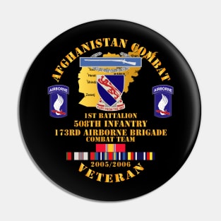 Afghanistan Vet w  1st Bn, 508th Inf - 173rd Airborne Bde - OEF - 2005 Pin