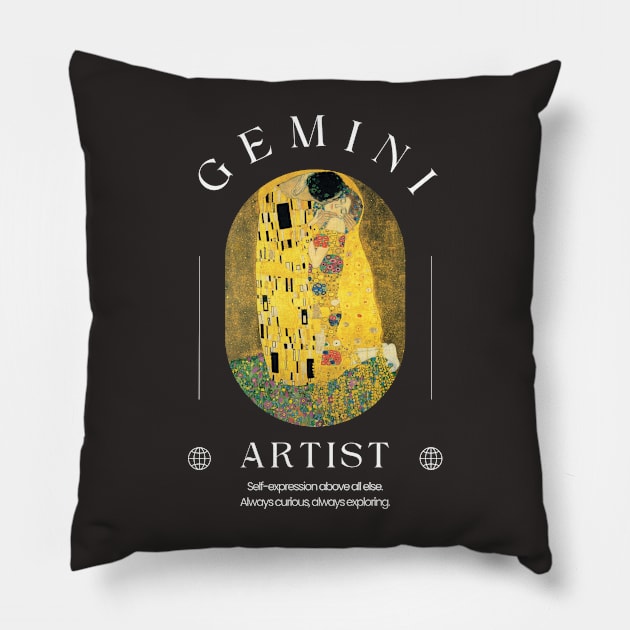 Gemini Artist - Astrology Art History 5 Pillow by rosiemoonart