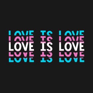 Vintage Retro Love is Love Transgender Stacked Letters Trans Pride T-Shirt