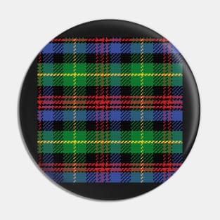 Scottish tartan Black Watch, black, red,green, yellow, blue Pin