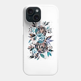 Bluish Watercolor Roses Phone Case