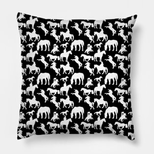 Black and White Horse Pattern Pillow