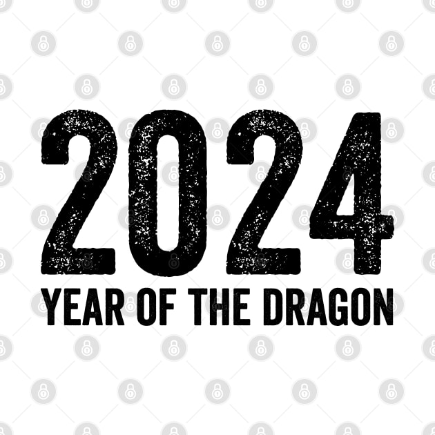 Chinese Lunar Year Of The Dragon 2024 - Text Style Black Font by jorinde winter designs