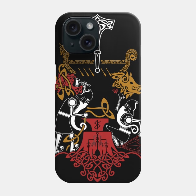 Brokkr and Sindri Dwarven Blacksmiths Norse Mythology Phone Case by Art of Arklin