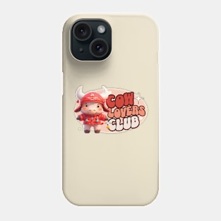 Cute Cow personified with red jacket Kids Phone Case