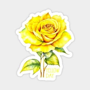 Yellow Day Rose Day Magnet