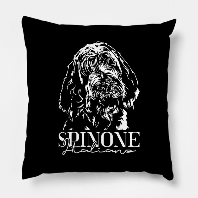 Funny Proud Spinone Italiano dog portrait Pillow by wilsigns