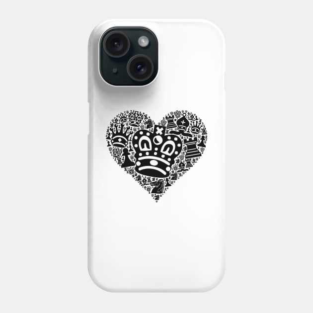 Chess Figures in Heart | Chess Player Gift Phone Case by shirtonaut