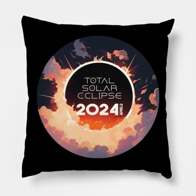 Dawn of Solar Eclipse, Astronomical Event Total Solar Eclipse Art Pillow by Moonfarer