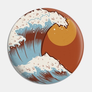 The Great Wave Off Kanagawa Terracotta Color Pin