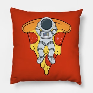 Cute astronaut sleeping in pizza cartoon Pillow