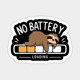 The image features a charming cartoon-style depiction. A brown sloth is the central character, positioned atop a loading bar(2) Magnet