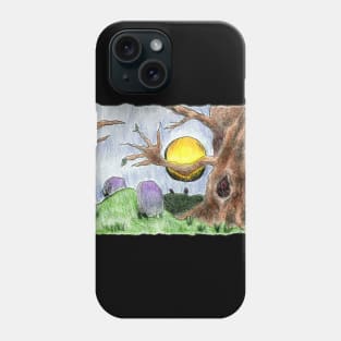 Haunted Cemetery Scene Phone Case