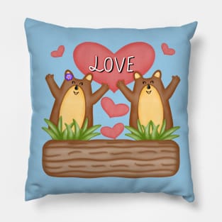 Happy love groundhog Pillow