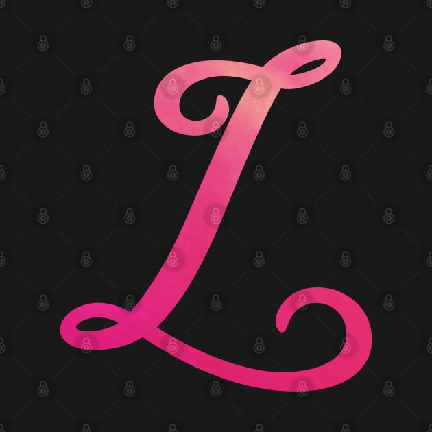 Letter L Monogram, Pink Color Personalized Design by Star58