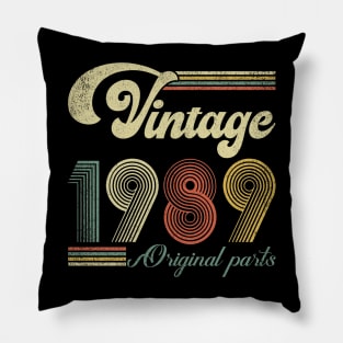 Retro Vintage 1989 35th Birthday Gift Men Women 35 Years Old Pillow