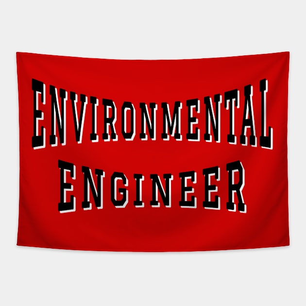 Environmental Engineer in Black Color Text Tapestry by The Black Panther