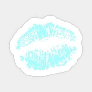 Kiss Smooch Lips Teal Magnet