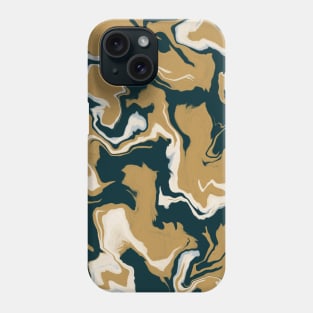 Shades of Moody Yellow and Blue Aesthetic Marble Pattern Phone Case