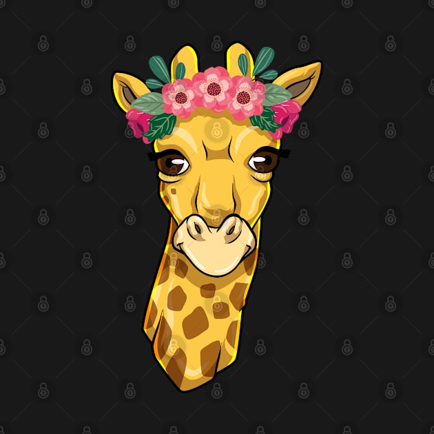 Giraffe with Wreath of flowers by Markus Schnabel