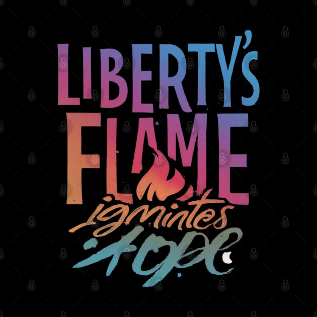 Liberty's Flame Ignites Hope by Karnajit