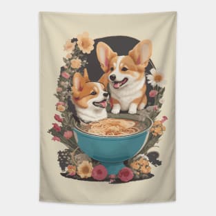 Corgi Mother and Daughter Tapestry