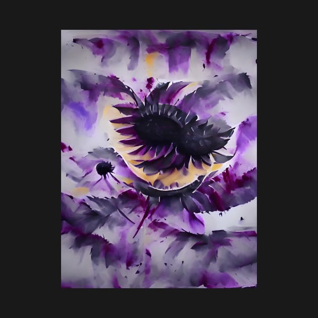 Abstract Purple Sunflowers by Sr-Javier