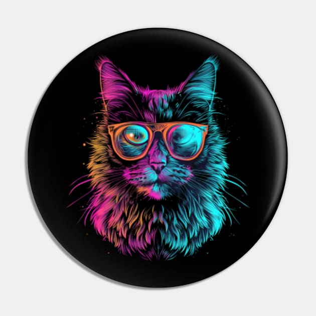 Cat DJ Dimension Pin by Gianna Bautista Art