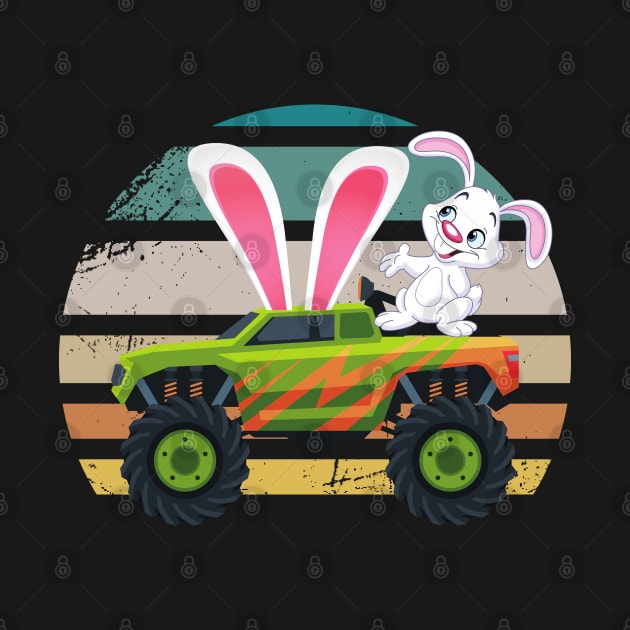 Easter Day for Monster Truck Lover Boy Bunny Easter Day Vintage by Johner_Clerk_Design
