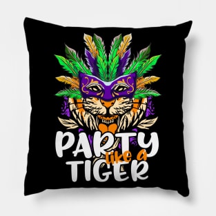 Mardi Gras 2022 Party Like A Tiger for Mardi Gras Parade Tee Pillow