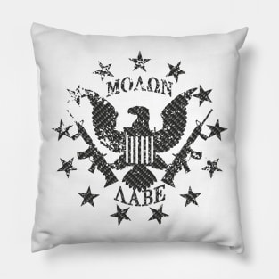 Molon Labe US Great Seal and Stars Carbon Print Pillow