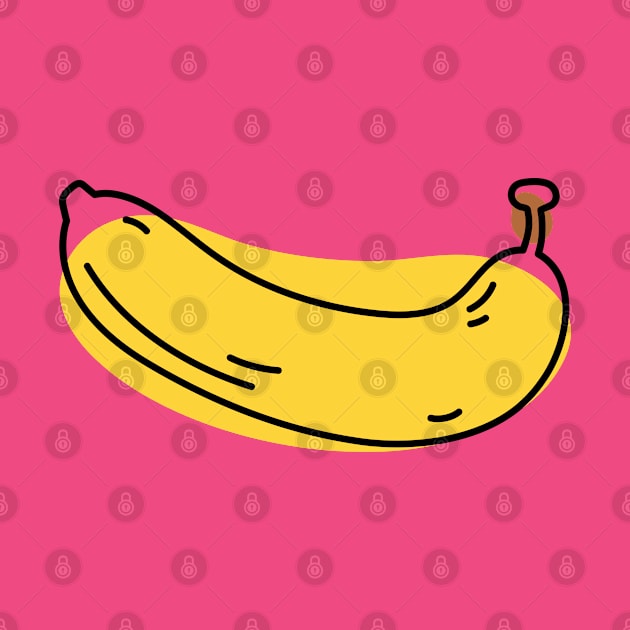 Hand drawn and painted Banana - Fruit by Clicky Commons