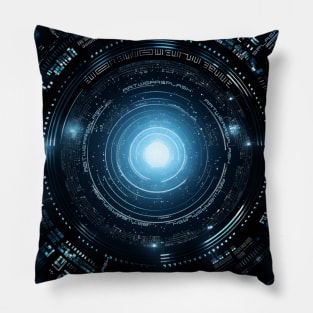 Streatwear cyber techno stargate Pillow