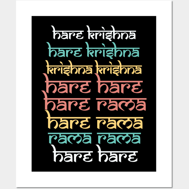 Hare Krishna Mantra Poster, Mantra Print, Spiritual Decor