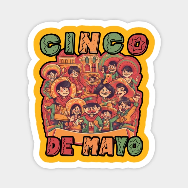 Cinco De Mayo Mexican Fiesta 5 De Mayo Fiesta Time Magnet by aimed2