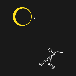 Solar Eclipse 2024 Baseball Player Batting towards the Sun T-Shirt