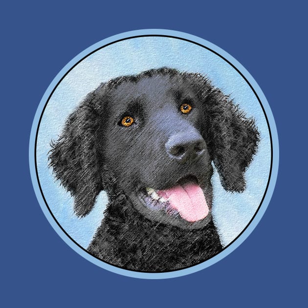 Curly-Coated Retriever Painting - Cute Original Dog Art by Alpen Designs