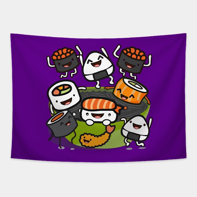 Sushi Party Tapestry by Plushism