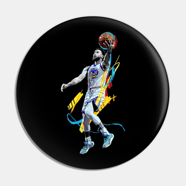 Stephen Curry Lay Up Black and White Pin by awangwidyatama