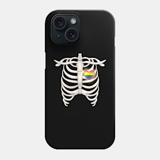 Ribcage With A Rainbow Heart Phone Case