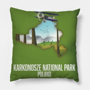 Karkonosze National Park Poland map Pillow