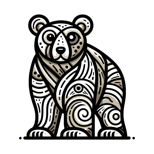 Bear illustration. Illustration of a bear in cubism style by gblackid