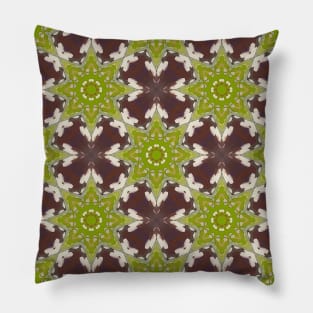 Pea Green and Brown Pattern - WelshDesignsTP003 Pillow