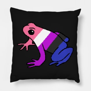 Pixel Genderfluid Frog Pillow