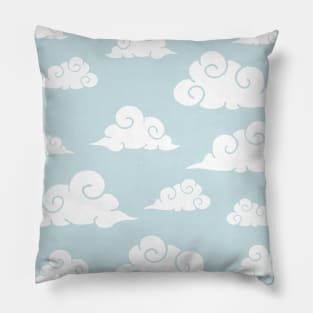 Blue sky with cloud print Pillow