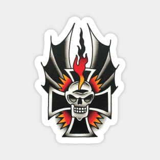 Iron Cross Skull Tattoo Design Magnet