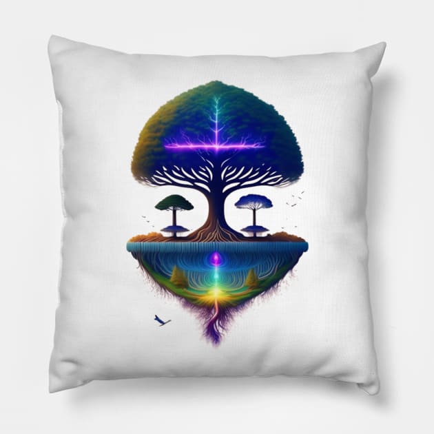 Peace Tree Struck by Lightning: The Power and Beauty of Nature Pillow by SolaLuna