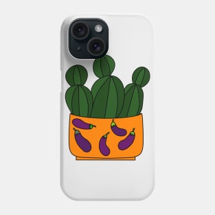 Cute Cactus Design #106: Eggplant Cactus Pot Phone Case