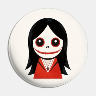 Japanese Horror Doll Kuchisake-Onna Creepy Cute Pin