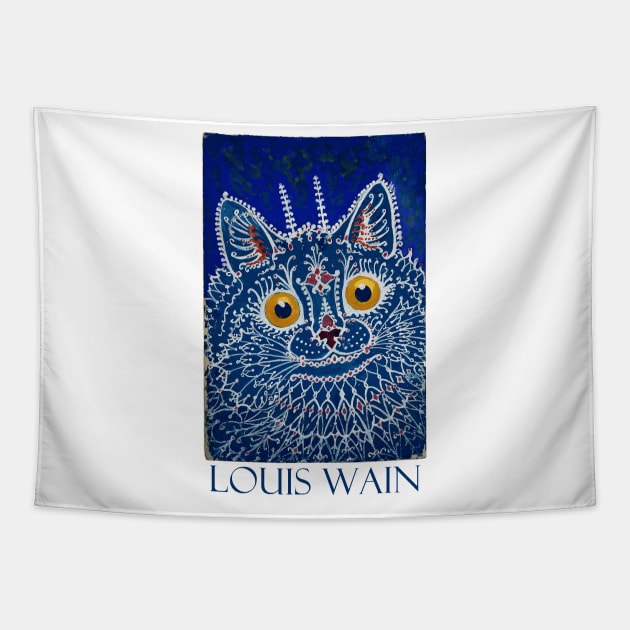 Blue Cat by Louis Wain Tapestry by Naves